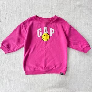 Gap Pink Smiley Face Tunic Sweatshirt VGUC 3